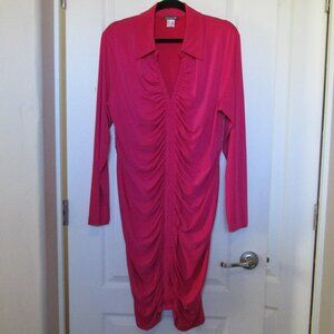 gathered front dress